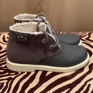 Lacoste Leather/Suede Lace Up Boot For Toddler